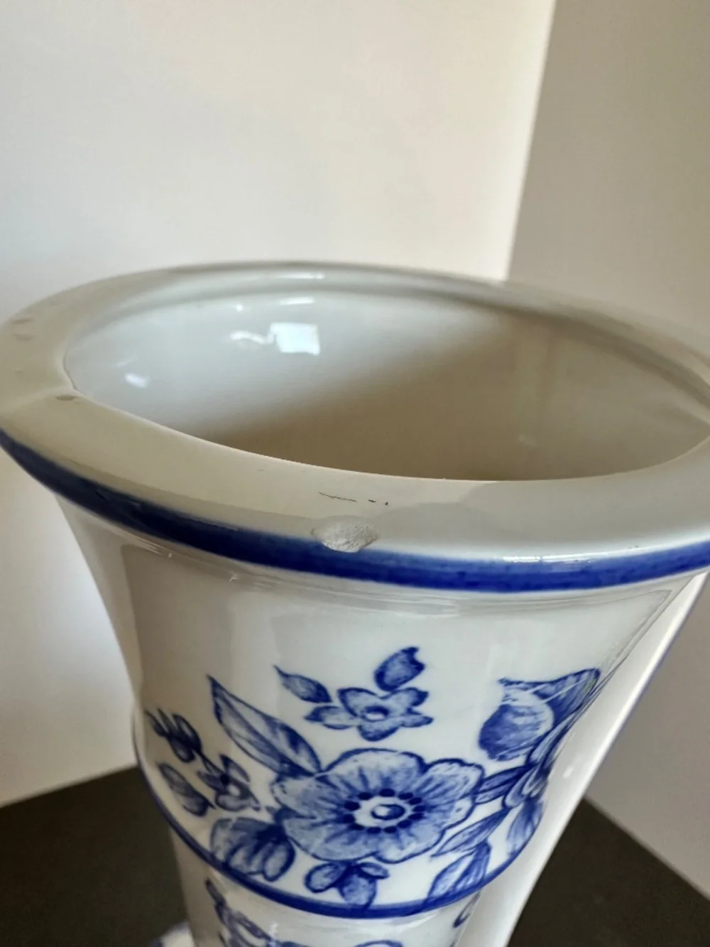Vintage Norleans Japan Blue & White Floral Tall Teapot/Water Vessel (21 x 11 in)
